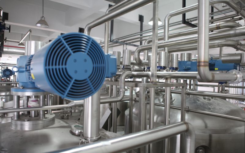 A close up look at the pipes and machinery