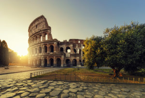 Coliseum, Rome, Italy at sunset