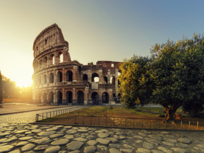 Coliseum, Rome, Italy at sunset