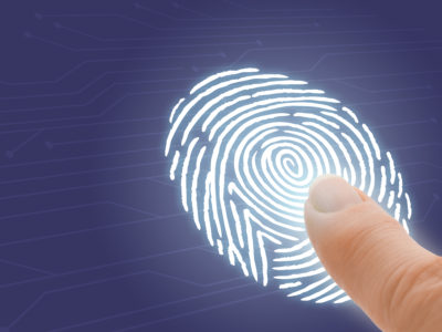 illuminated fingerprint and a finger