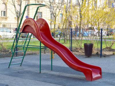 kids slide on a playground