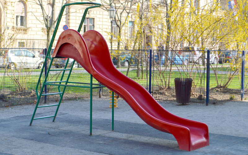 kids slide on a playground