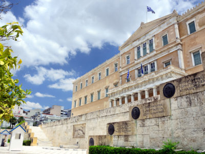 Hellenic Parliament building in Athens, Greece