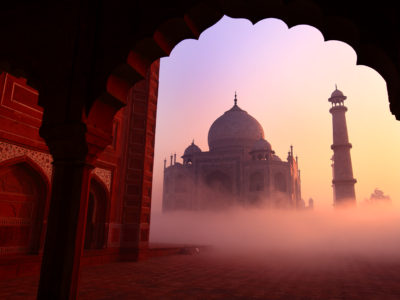 A sunrise view of Taj mahal, Agra, India