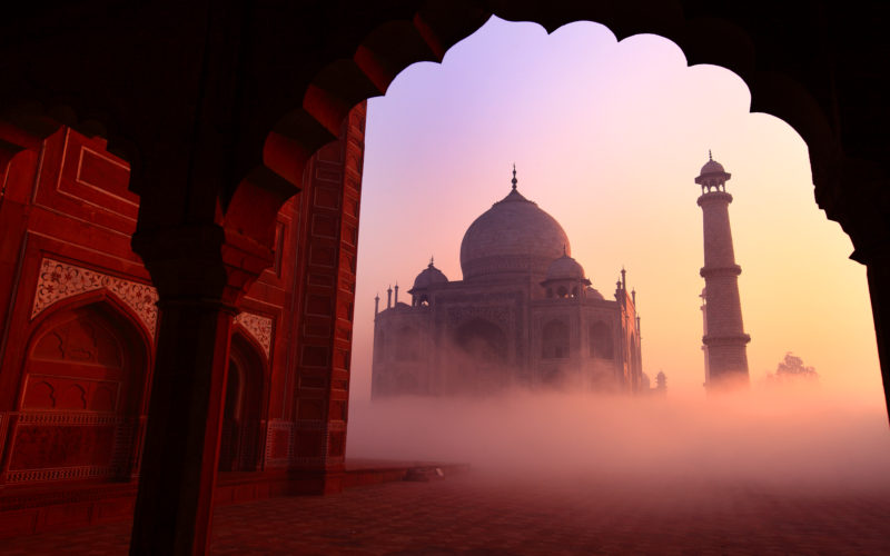 A sunrise view of Taj mahal, Agra, India