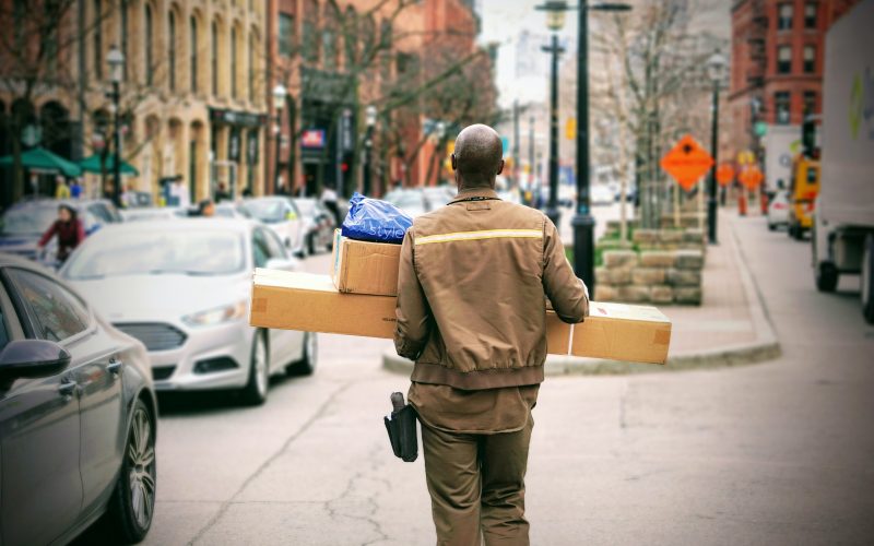 man delivering packages